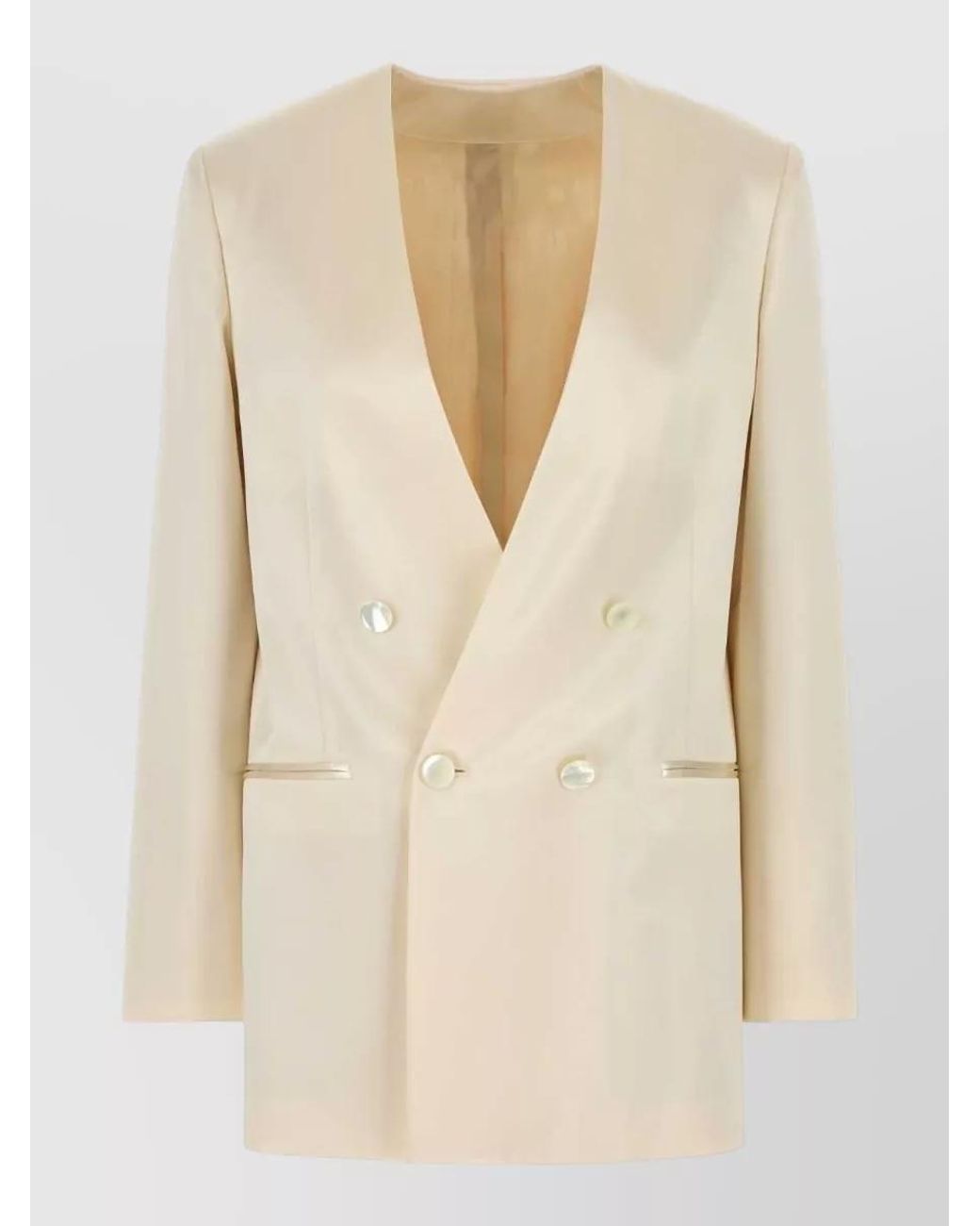 Alberta Ferretti Natural Satin Blazer