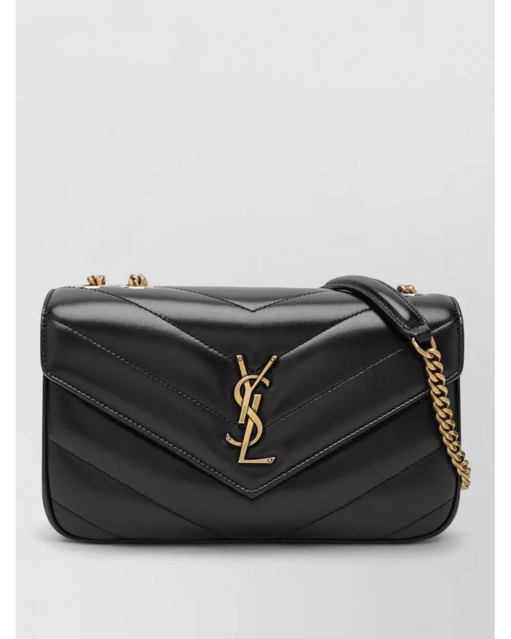 Saint Laurent Black Loulou Small Leather Shoulder Bag