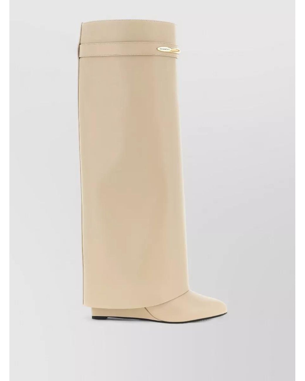 Givenchy White Leather Shark Pinch Knee-High Boots
