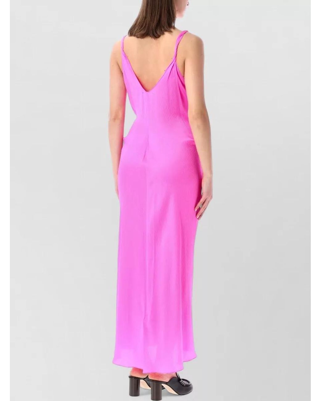 J.W. Anderson Pink Jw Anderson Knotted Waist Longline Silk Dress