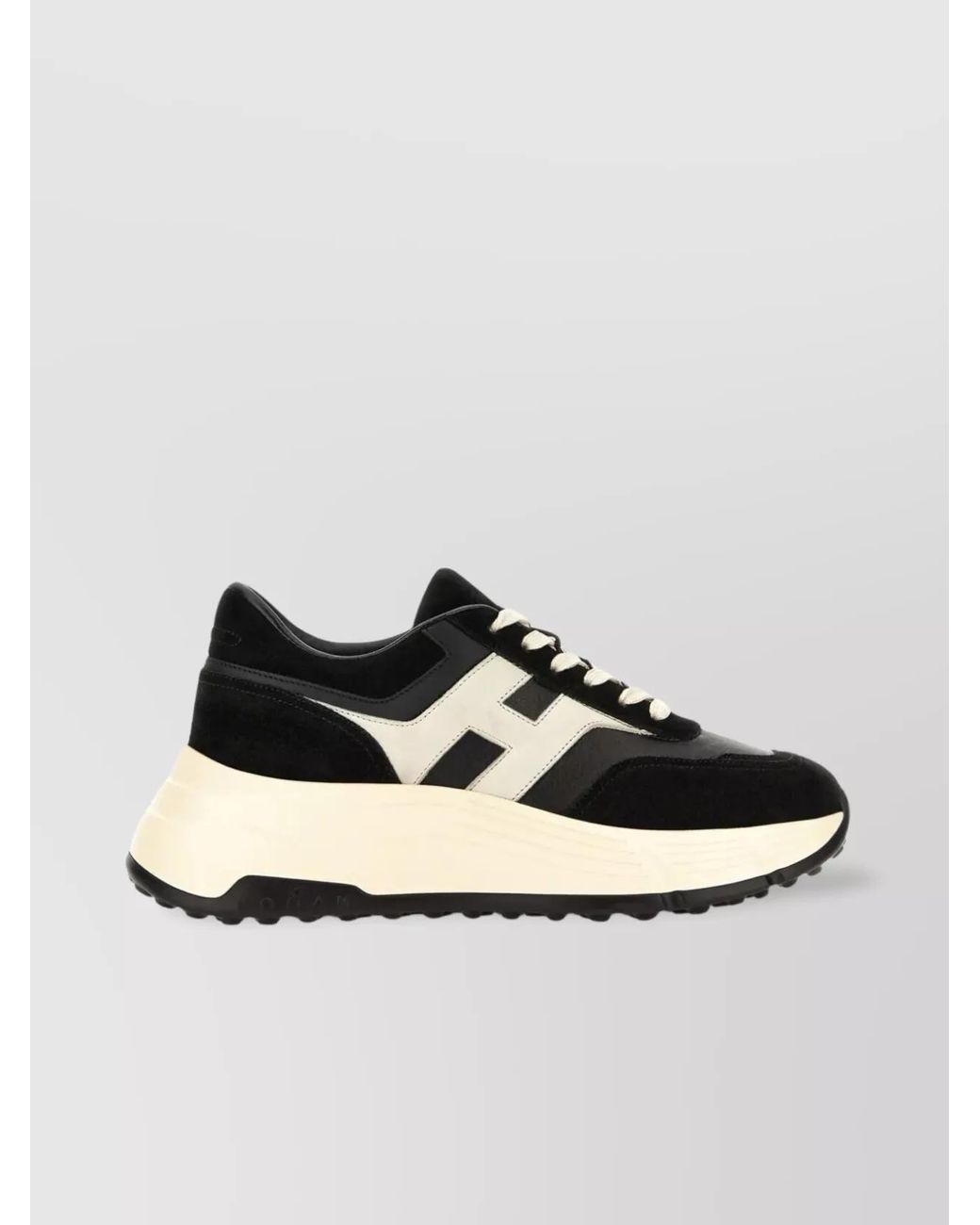 Hogan Natural Leather Panelled Lace-Up Low-Top Sneakers
