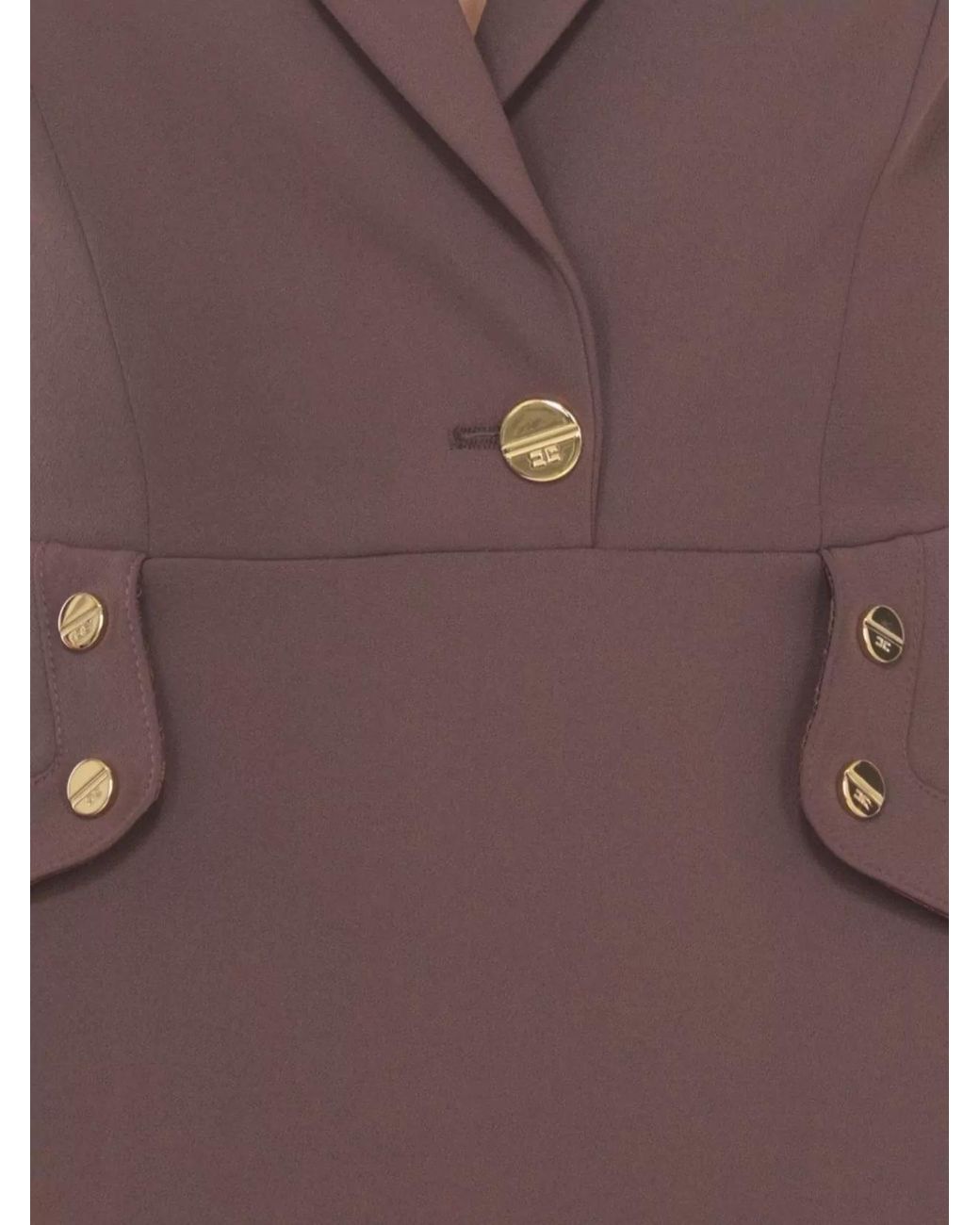 Elisabetta Franchi Brown Sleeveless V-Neck Mini Dress
