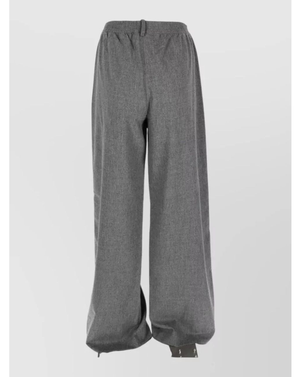 Fabiana Filippi Gray Wool Wide-Leg Trousers