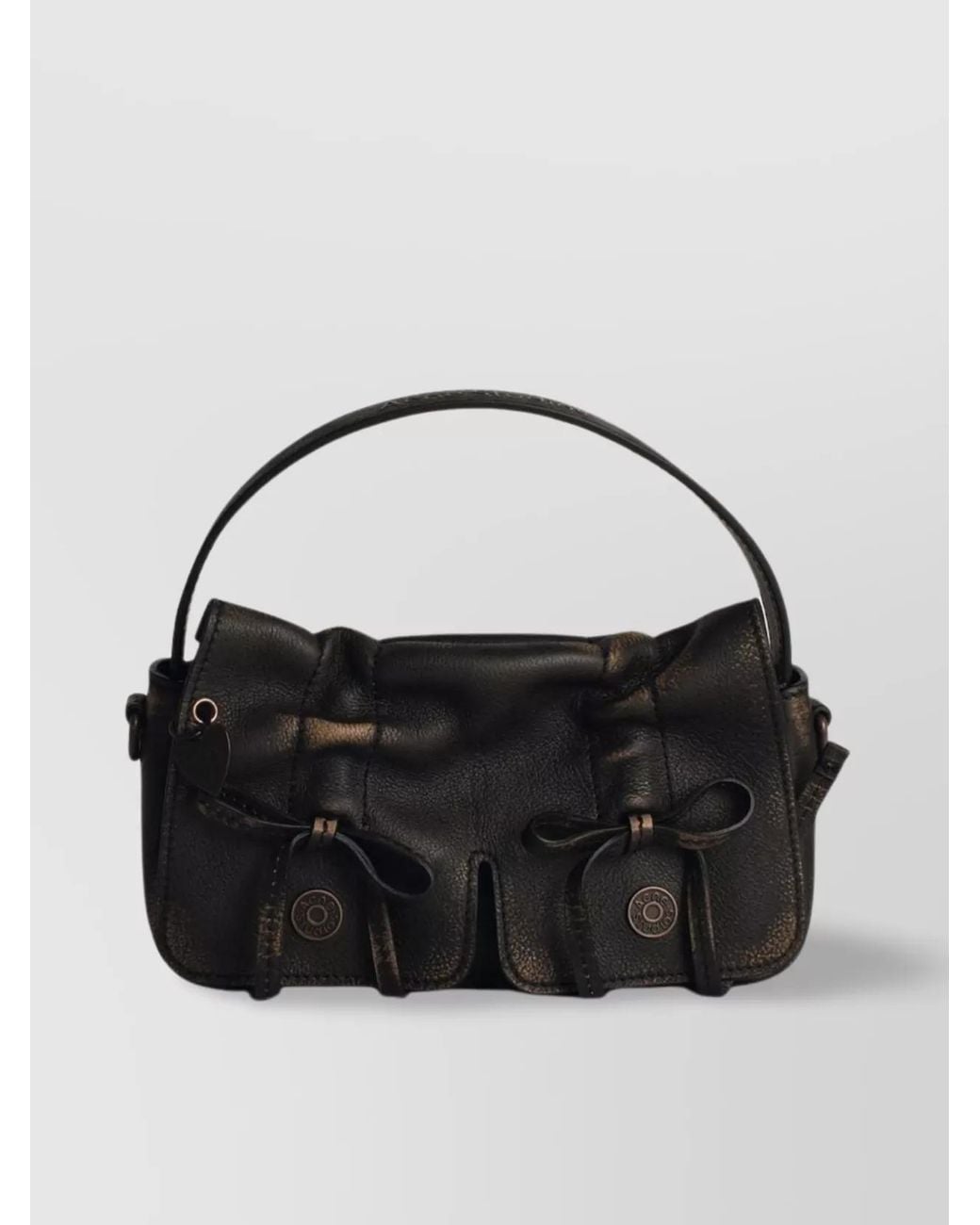 Acne Black Calf Leather Mini Shoulder Bag