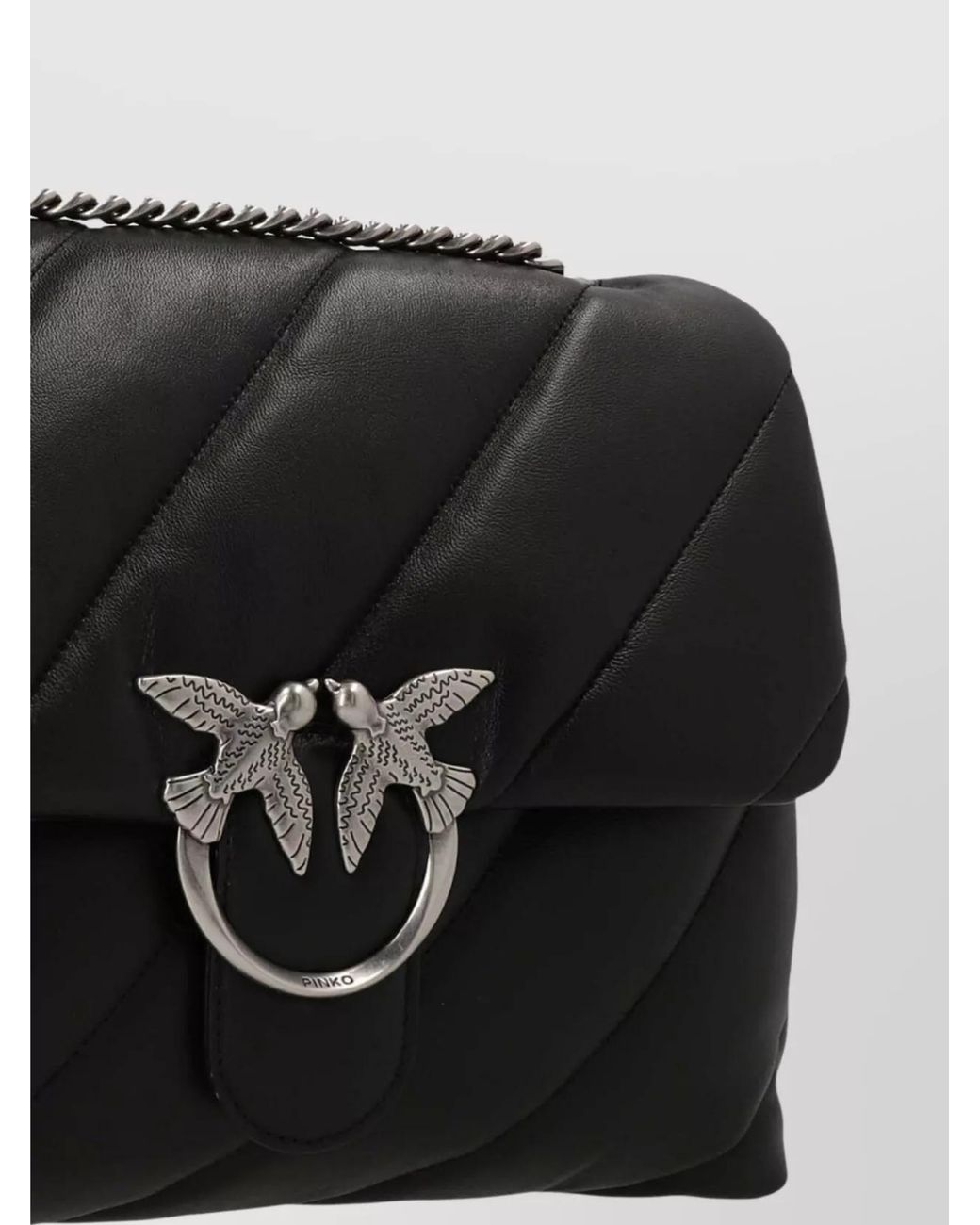 Pinko Black Love Bag Puff Lamb Leather Shoulder Bag