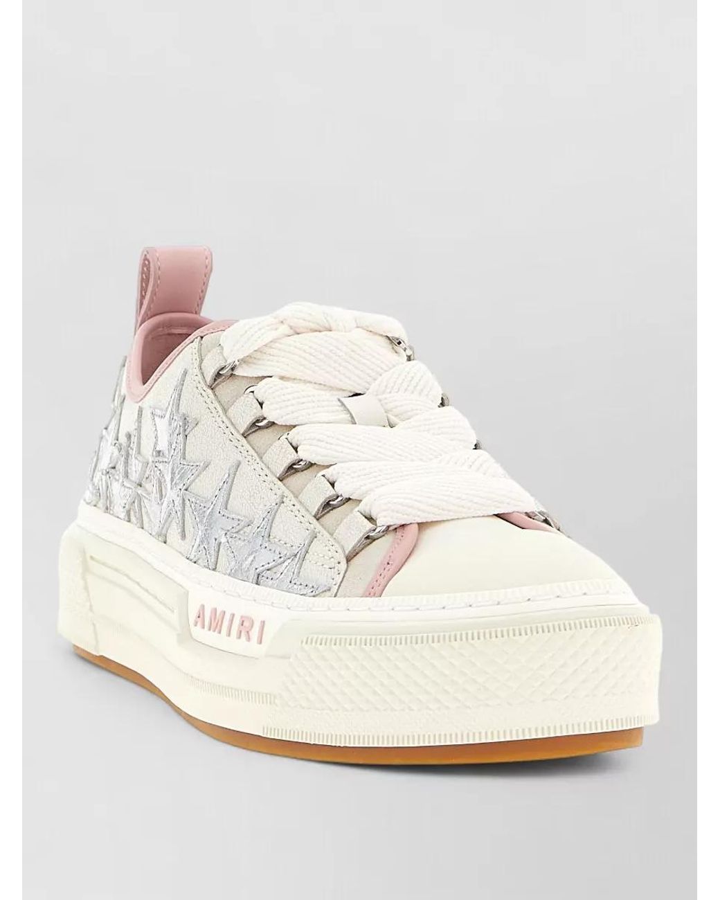 Amiri White Leather Metallic Stars Low-Top Sneakers