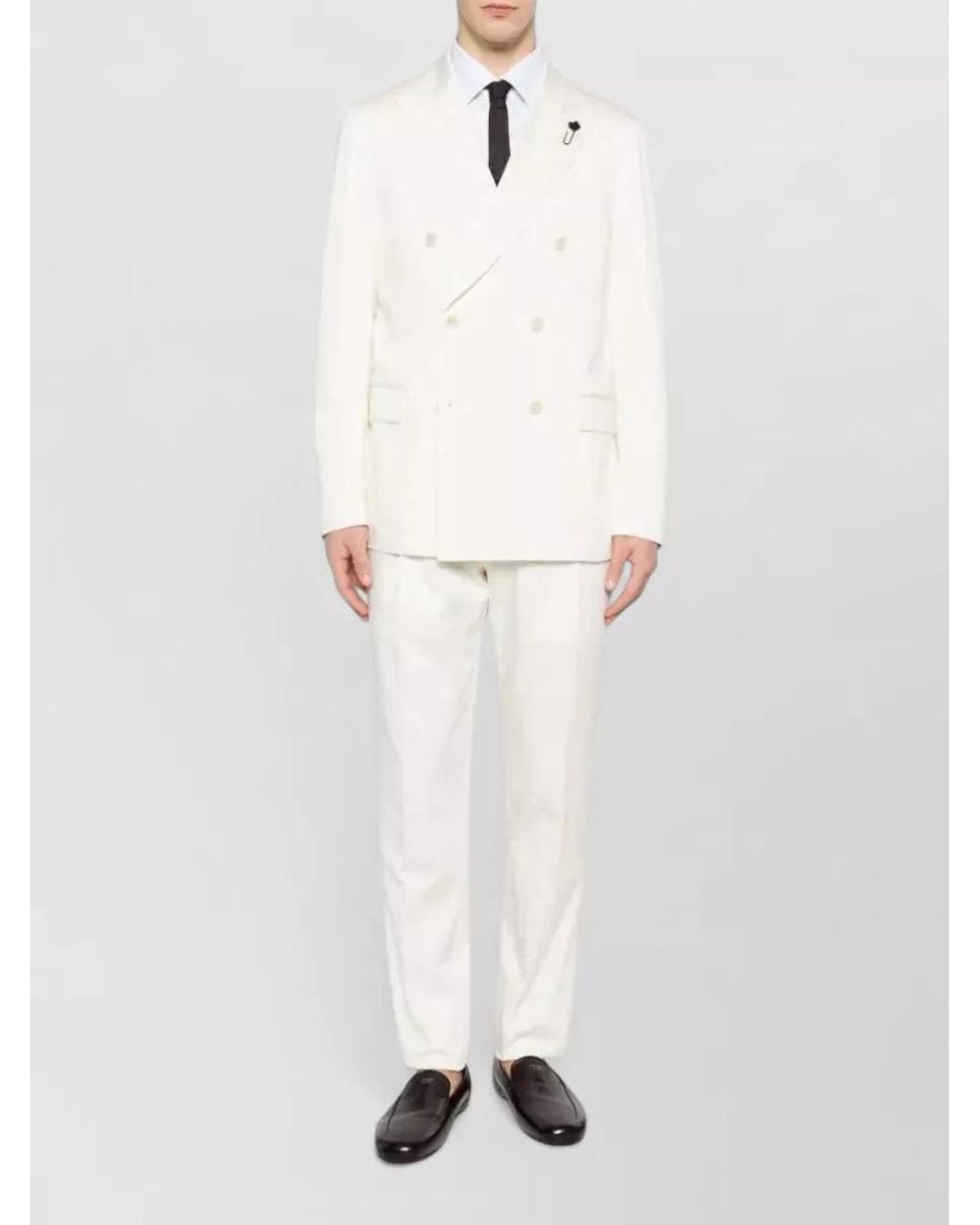 Lardini Natural Cotton Double-Breasted Suit for men