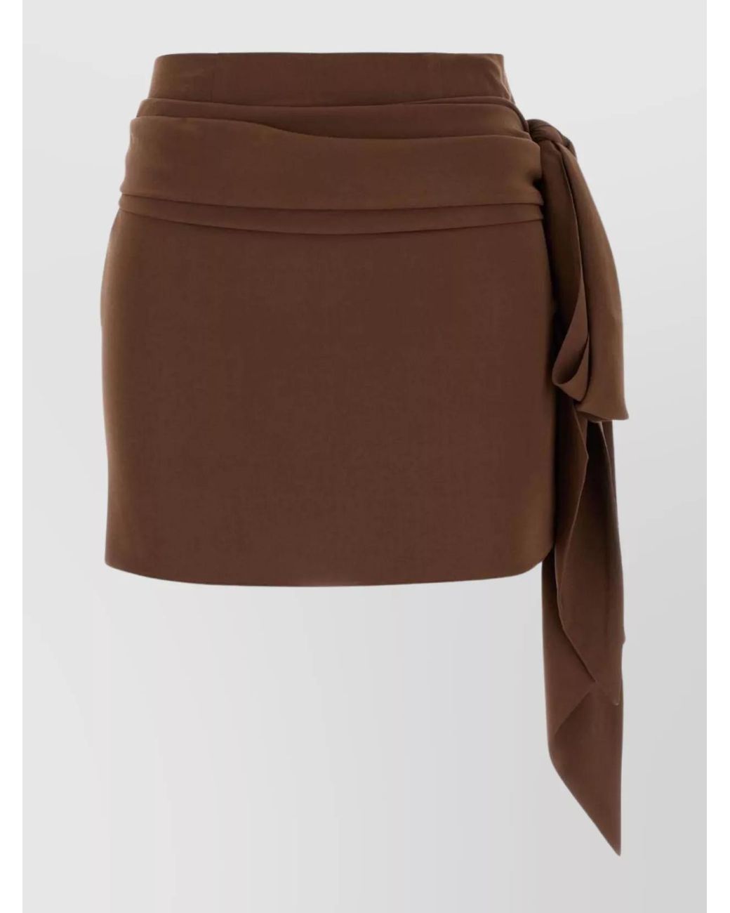 Prada Brown Silk Wrap Mini Skirt