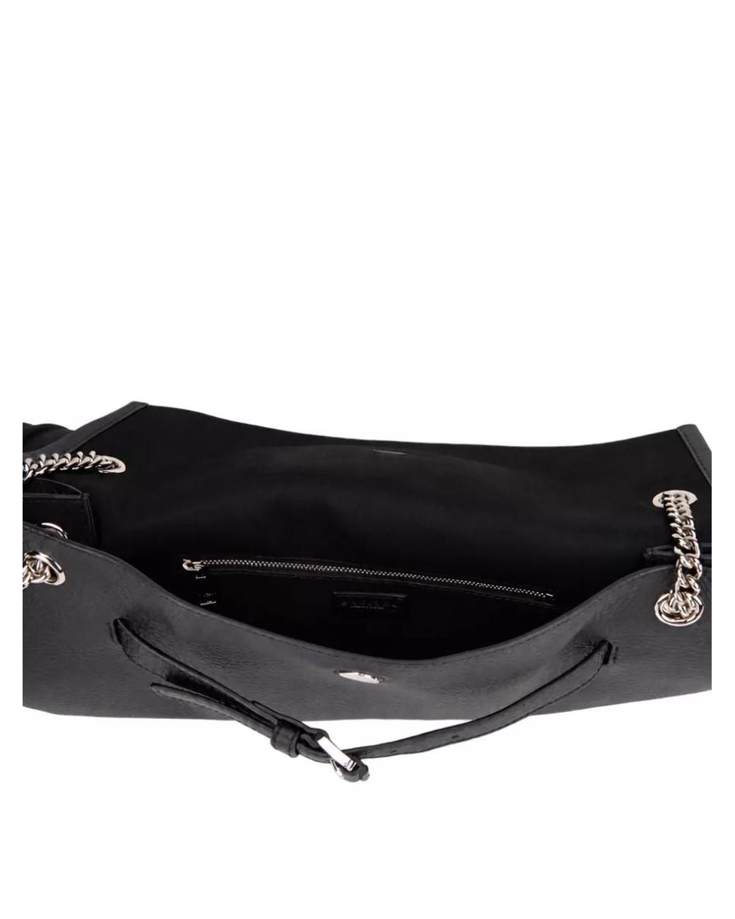 Orciani Black Leather Venus Midi Shoulder Bag