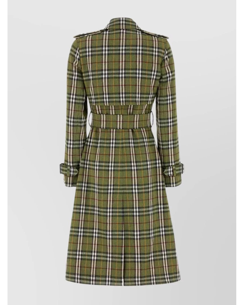 Burberry Green Embroidered Linen Trench Coat