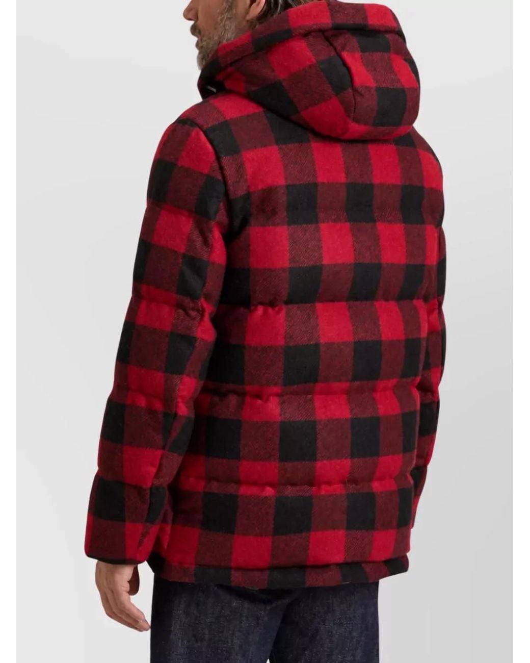 Woolrich Red Down Puffer Parka for men