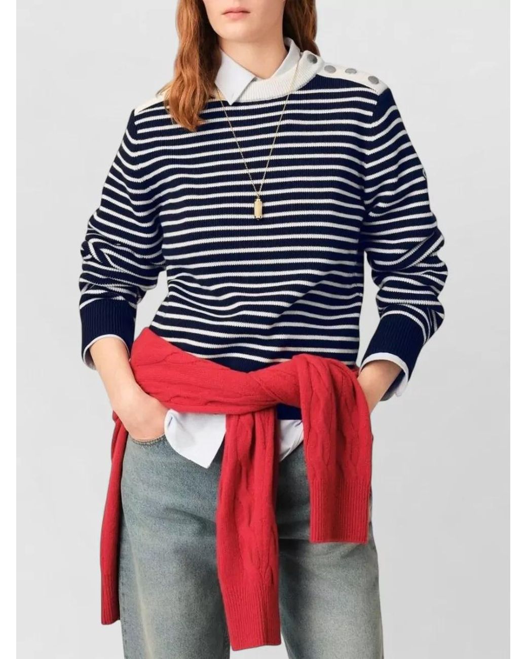 AMI Blue Wool Crewneck Jumper
