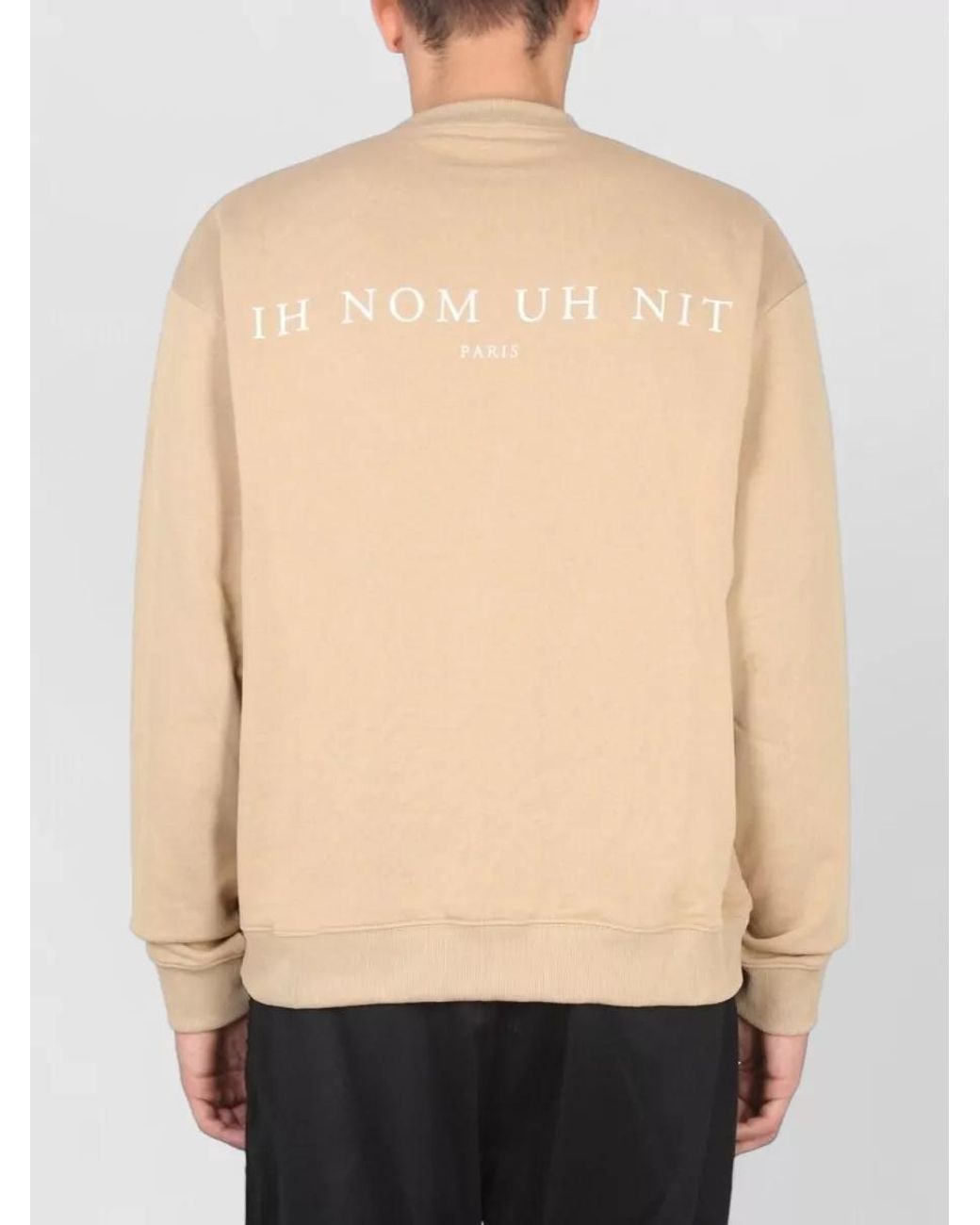 Ih Nom Uh Nit Natural Logo Print Cotton Crewneck Sweatshirt for men