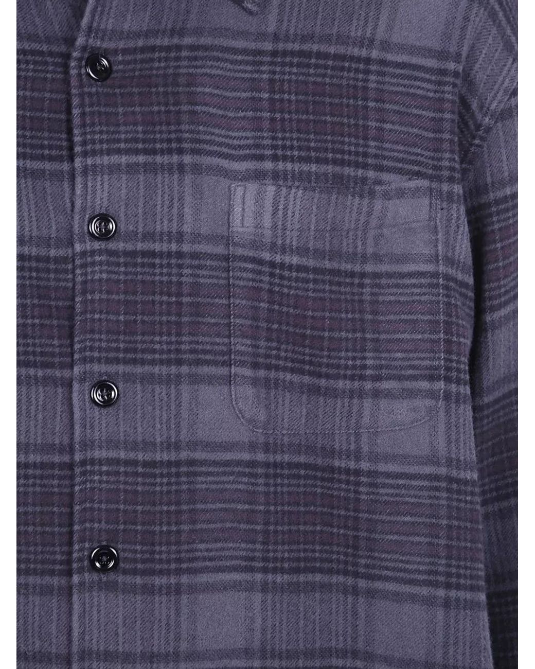 Our Legacy Blue Shirt Faded Nocturne Check "Above" for men