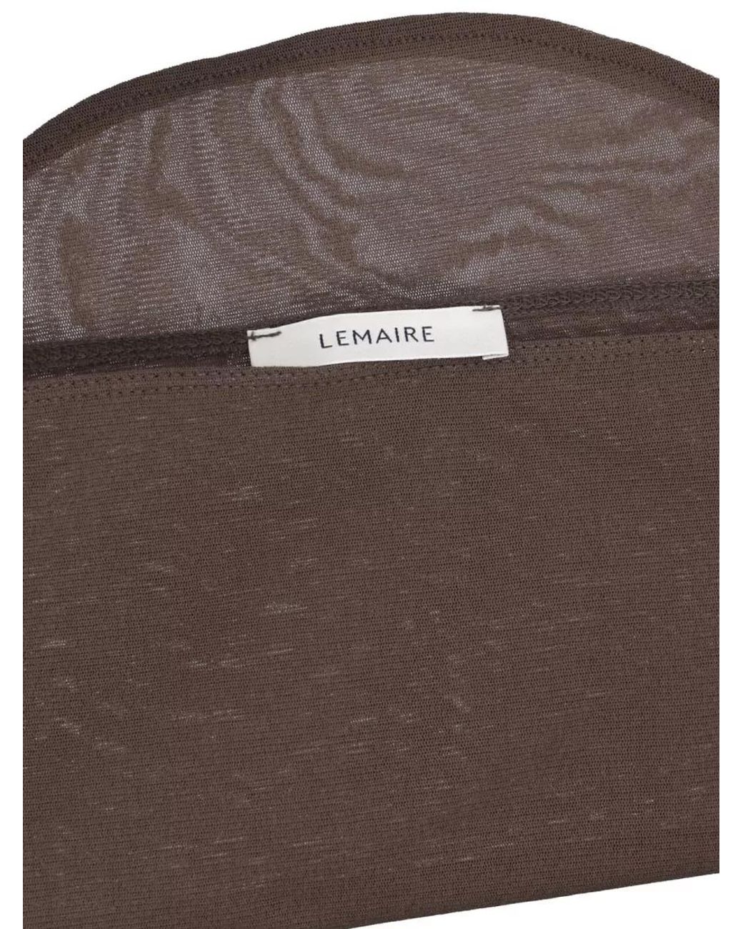 Lemaire Gray Sheer Long-Sleeve Draped-Scarf Bodysuit