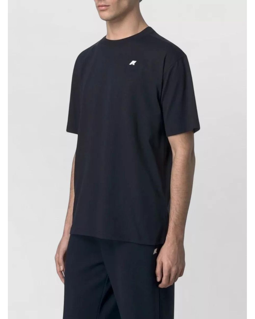 K-Way Blue Cotton Loose-Fit T-Shirt for men