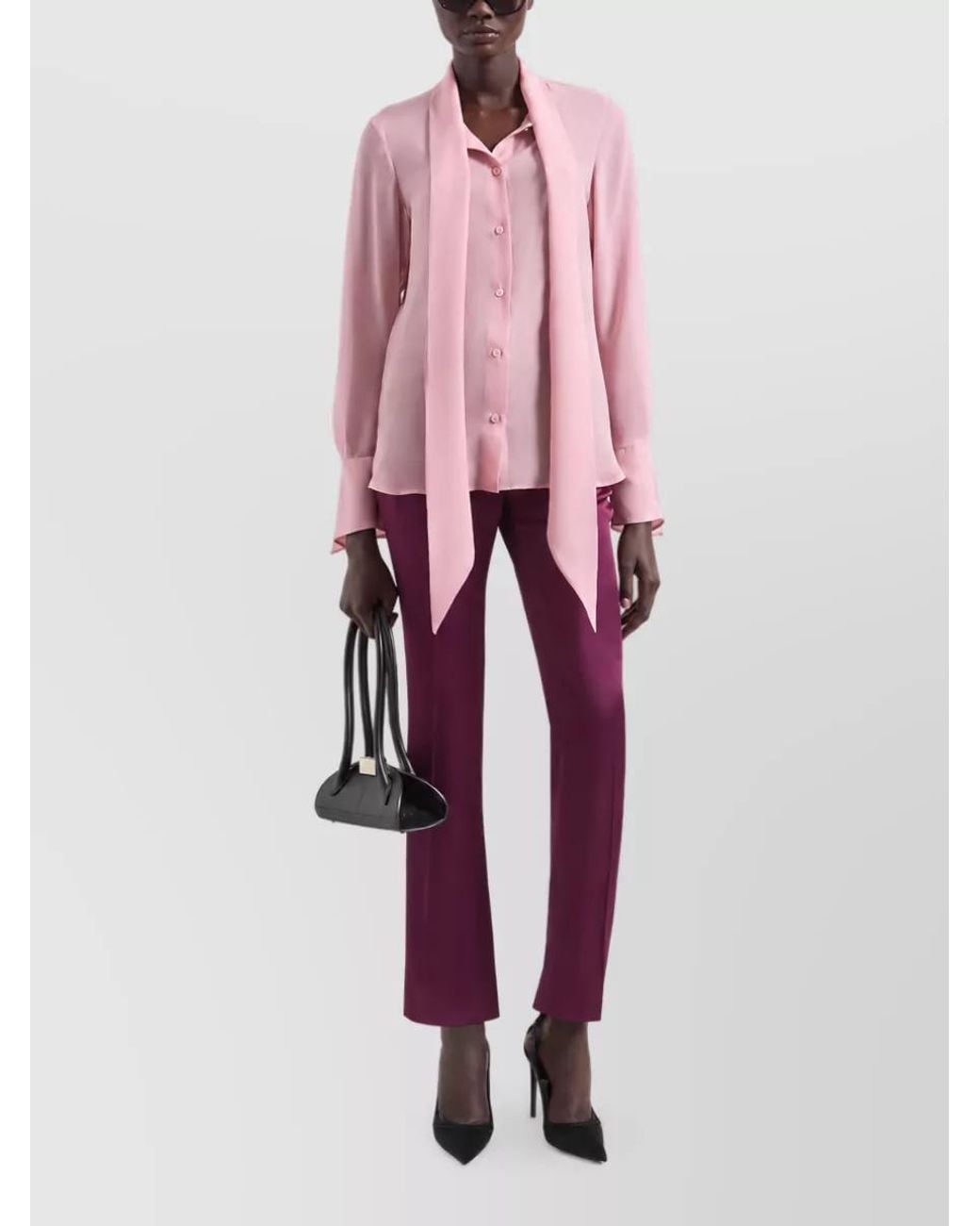 Nina Ricci Pink Silk Long-Sleeve Shirt