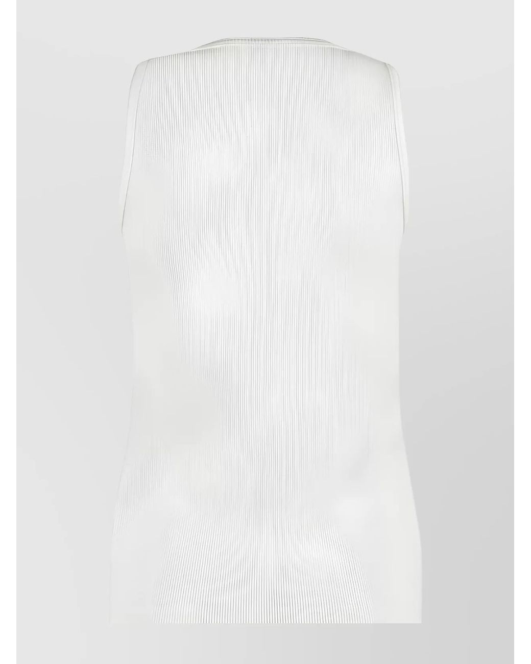 Bottega Veneta White Ribbed Slim-Fit Tank Top