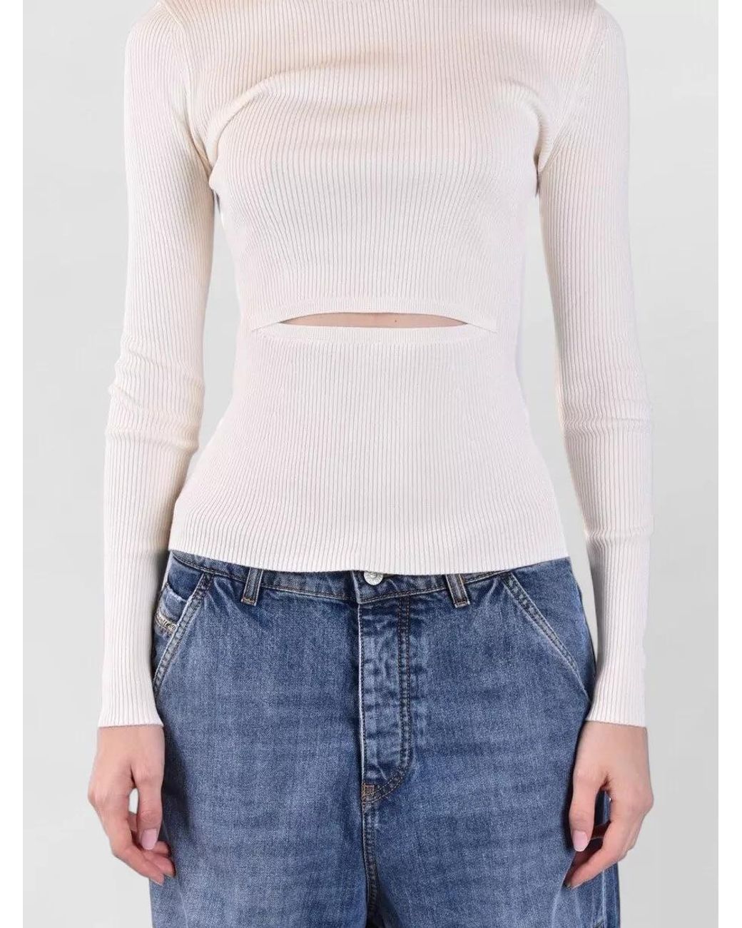 DIESEL White Wool Jersey T-Shirt