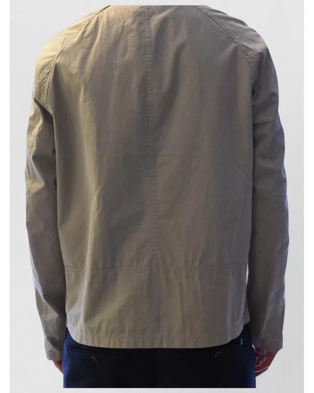 Belstaff Gray Stand Collar Jacket Long Sleeves Pockets for men