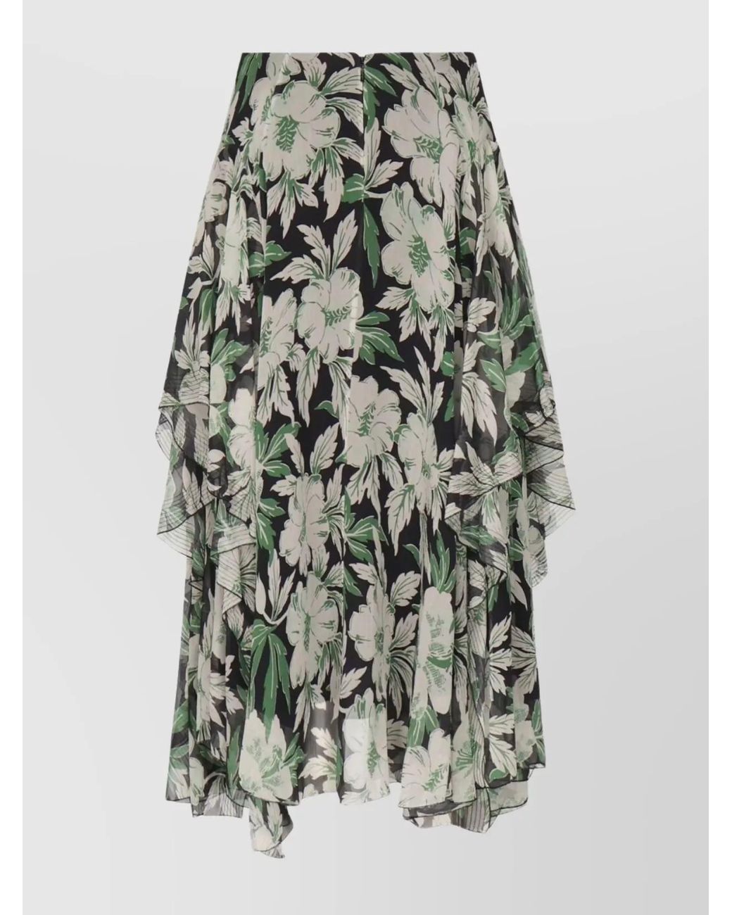 Loewe White Silk Asymmetric Skirt