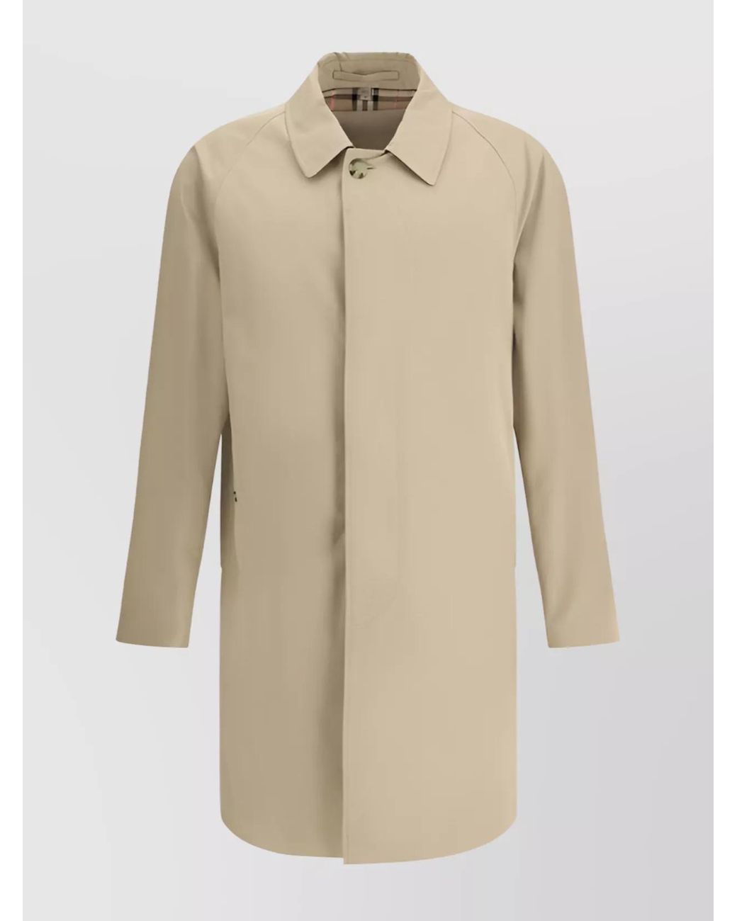 Burberry Natural Cotton Single Breasted Coat for men