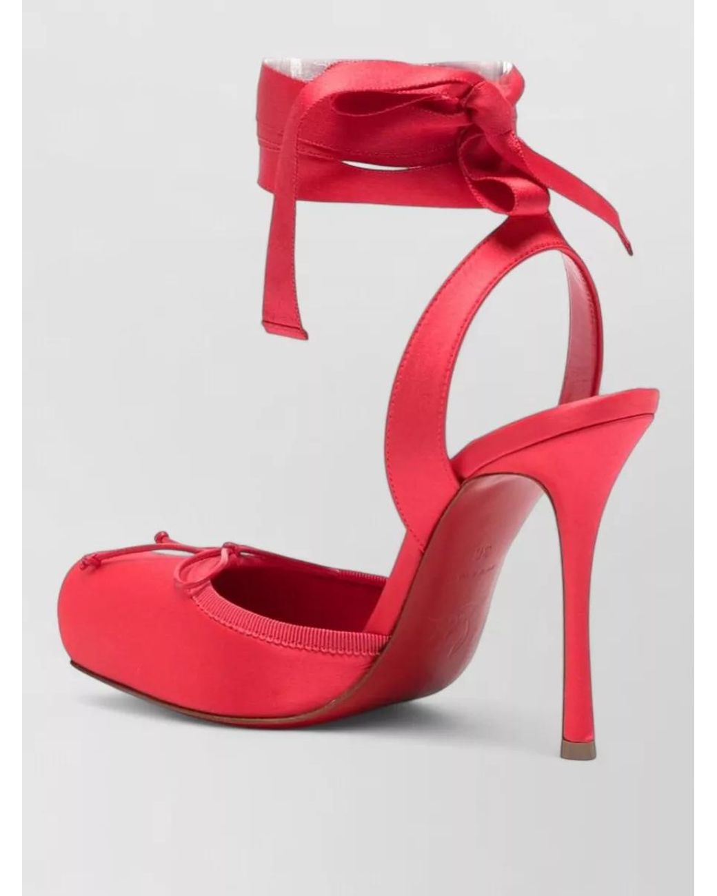 Christian Louboutin Red Satin Lace Up Sandals