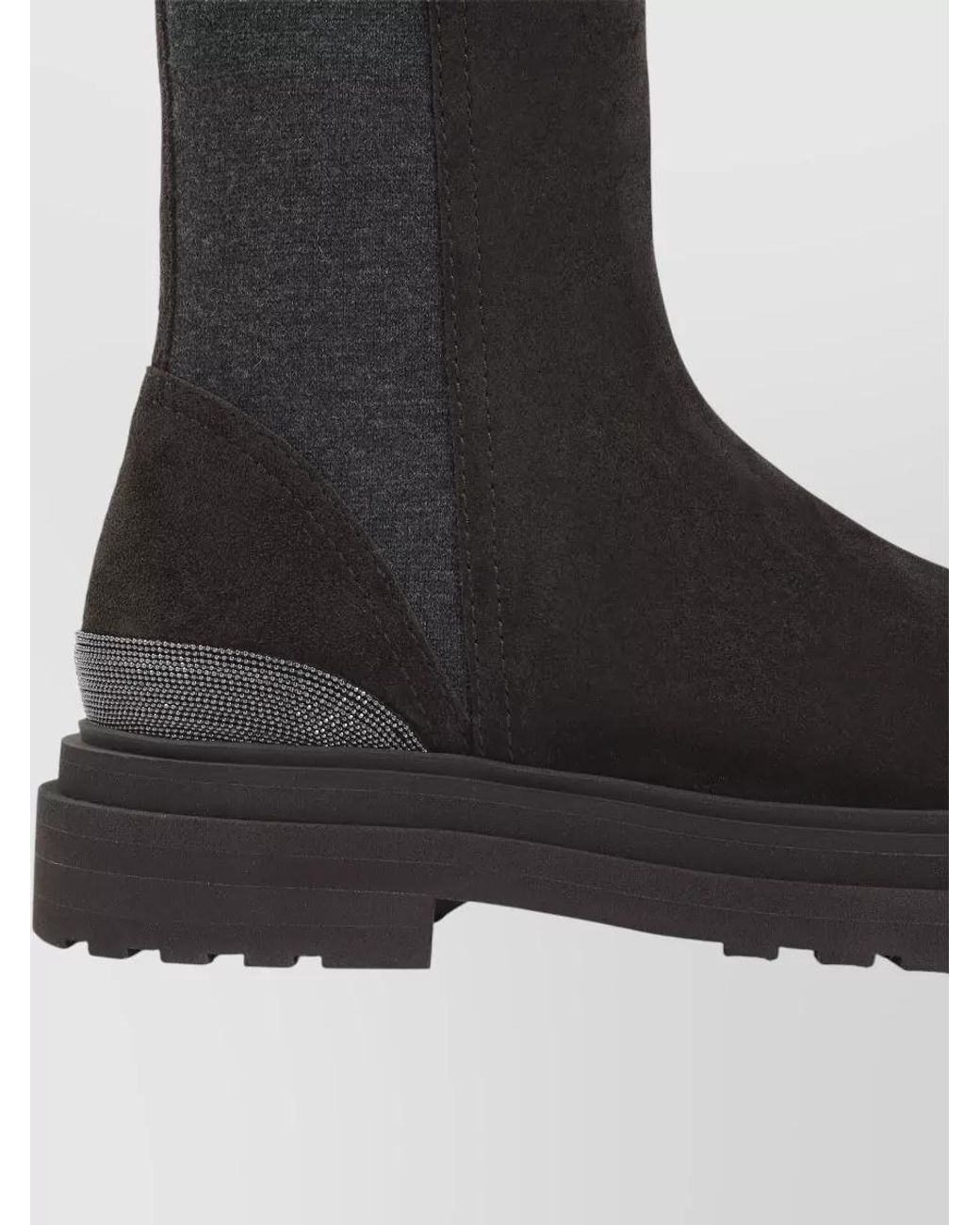 Brunello Cucinelli Black Suede Chelsea Boots