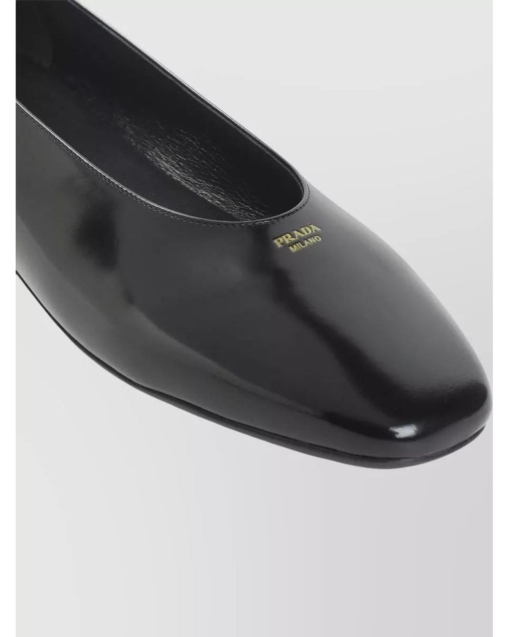 Prada Black Leather Ballerina Flats