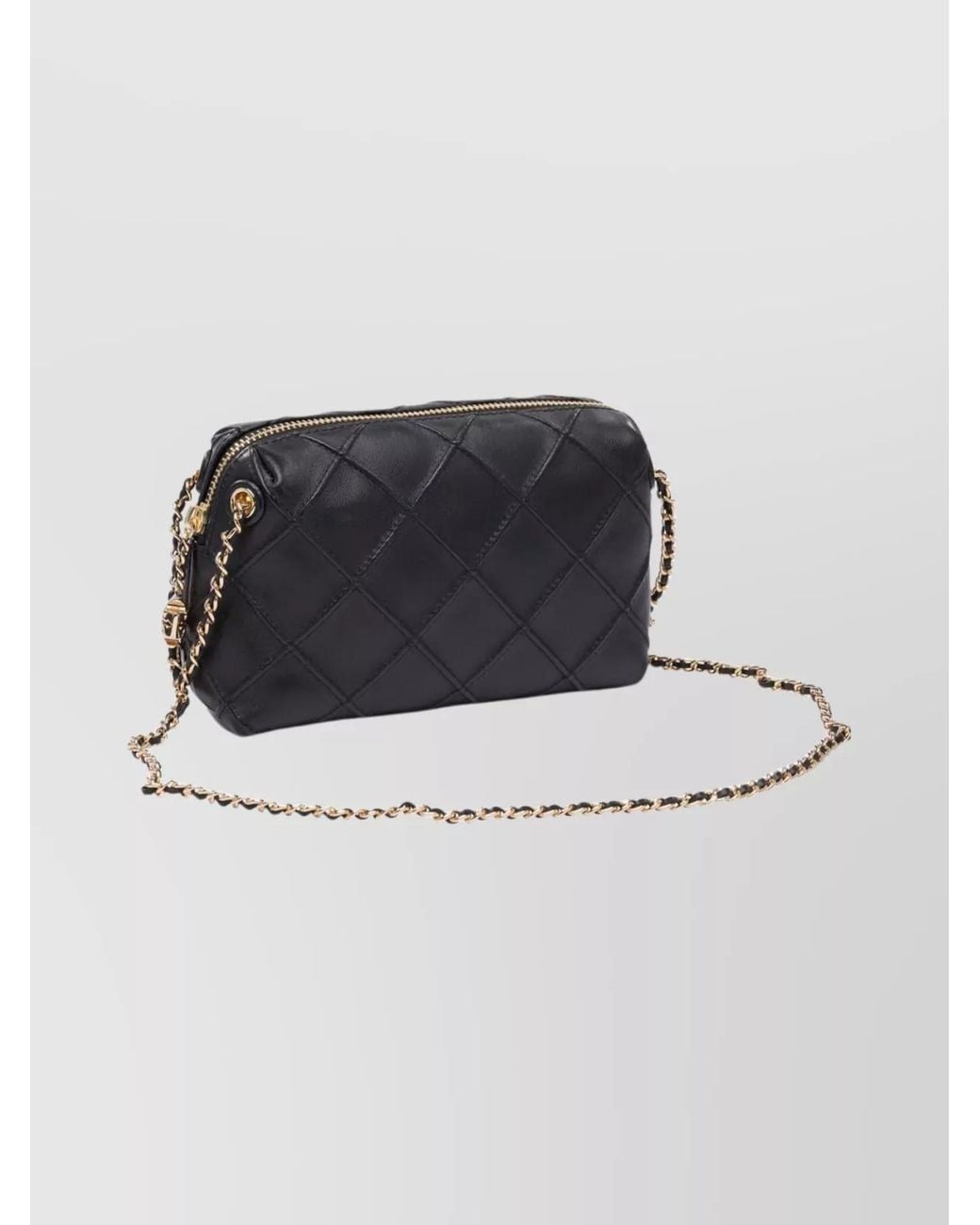 Tory Burch Gray Fleming Small Leather Crossbody Bag