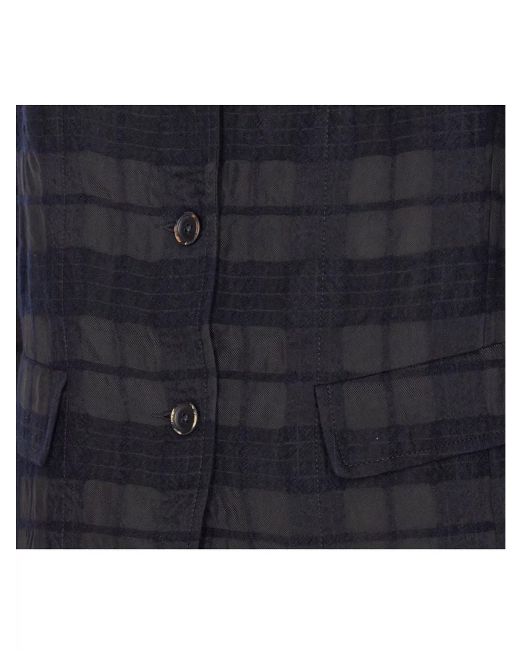 Uma Wang Blue Virgin Wool V-Neck Long-Sleeve Blazer