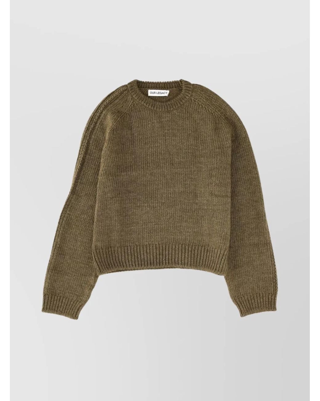Our Legacy Green Wool Silk Regular-Fit Round-Neck Jumper for men