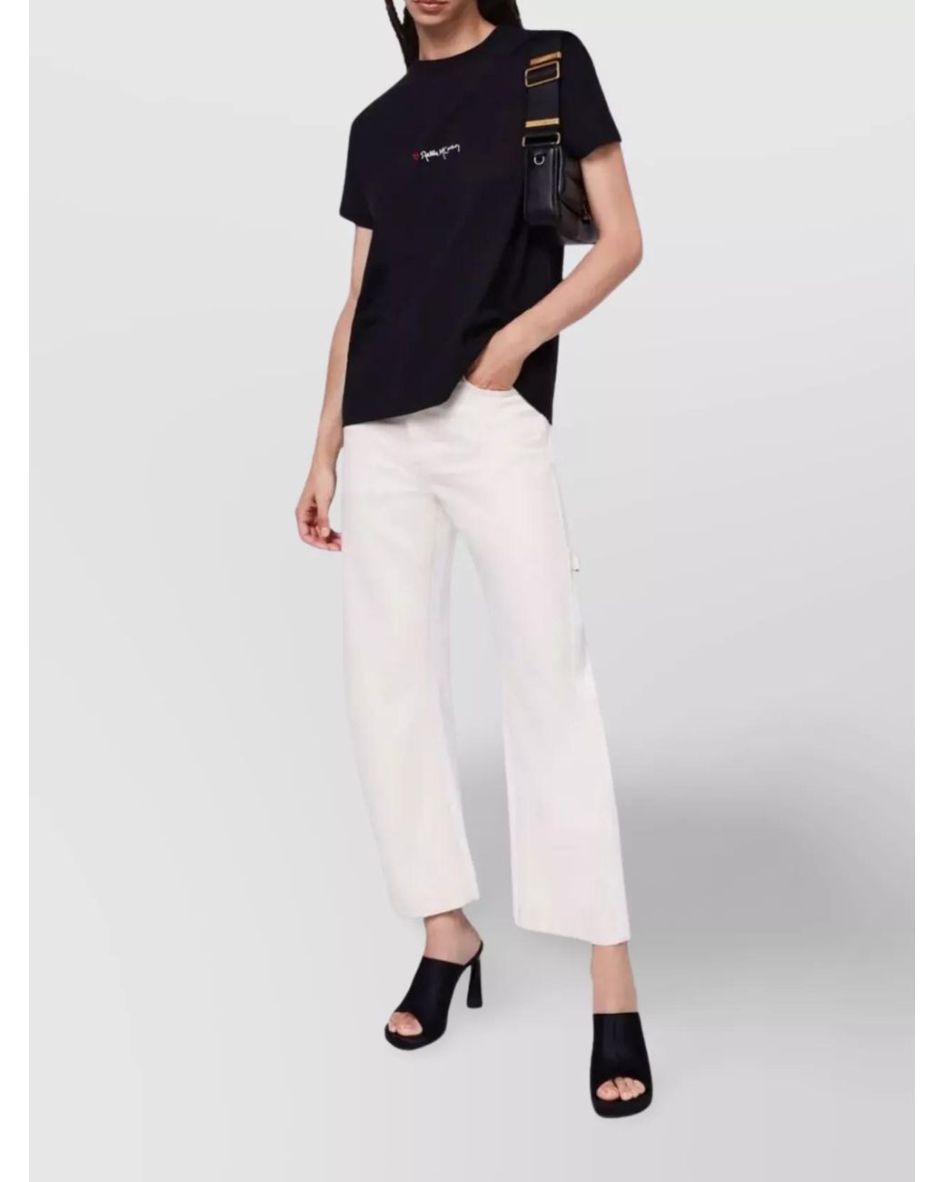 Stella McCartney Black Logo Print Cotton Oversize T-Shirt