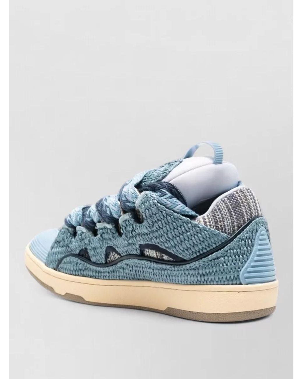 Lanvin Blue Paneled Low-Top Sneakers for men
