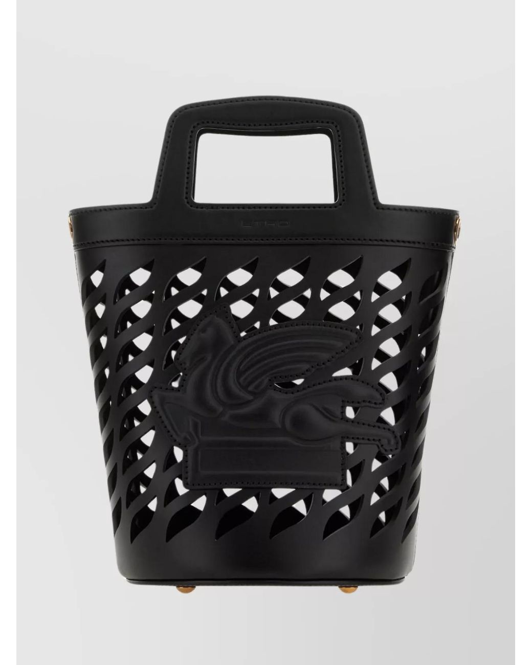 Etro Black Leather Bucket Bag