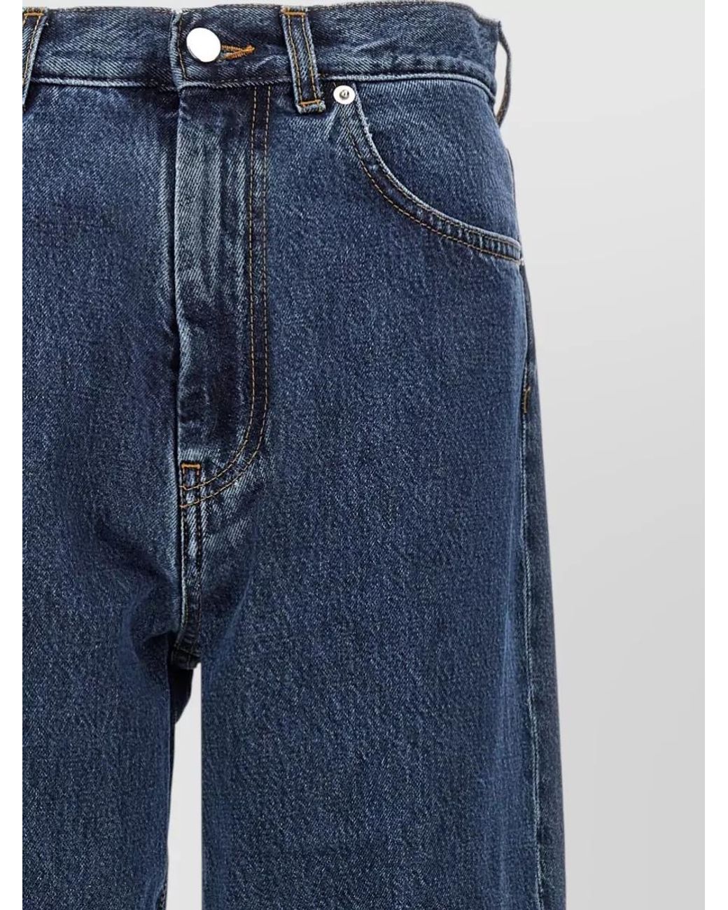 Loulou de Saison Blue Organic Cotton High-Rise Straight-Leg Jeans