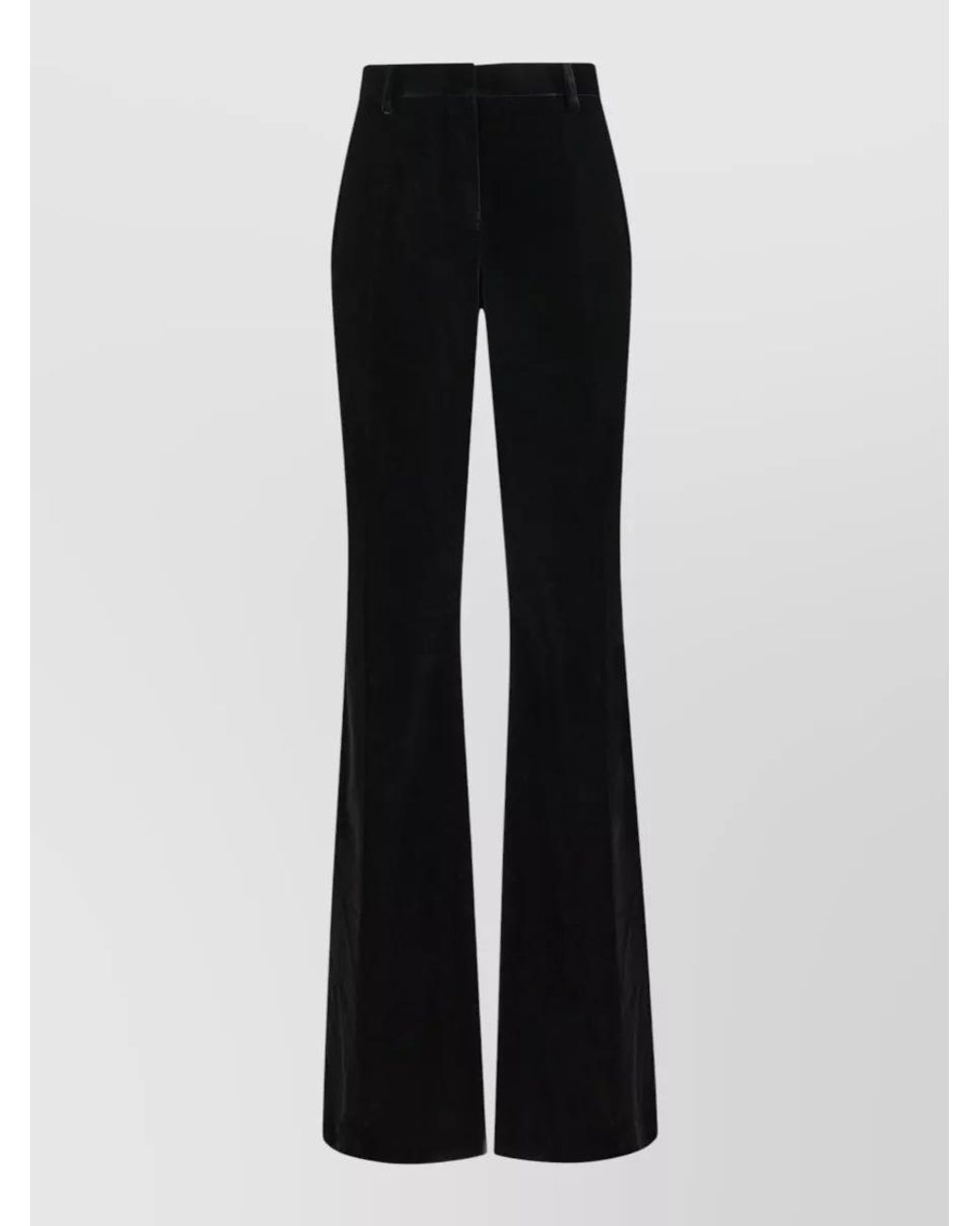 Etro Black Cotton Velvet High-Rise Flared Trousers