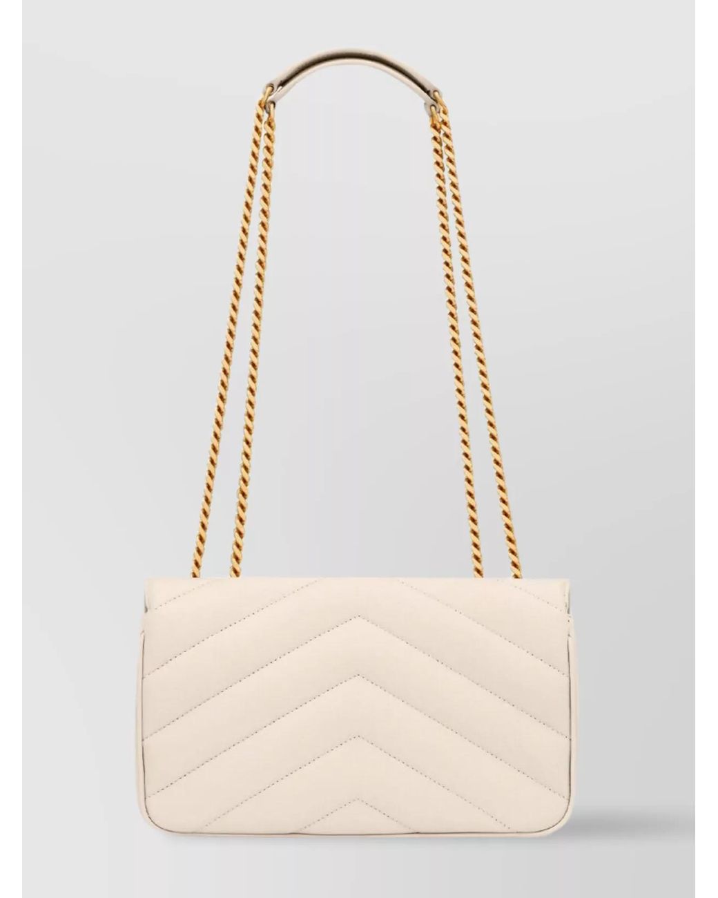 Saint Laurent Natural Loulou Small Leather Shoulder Bag