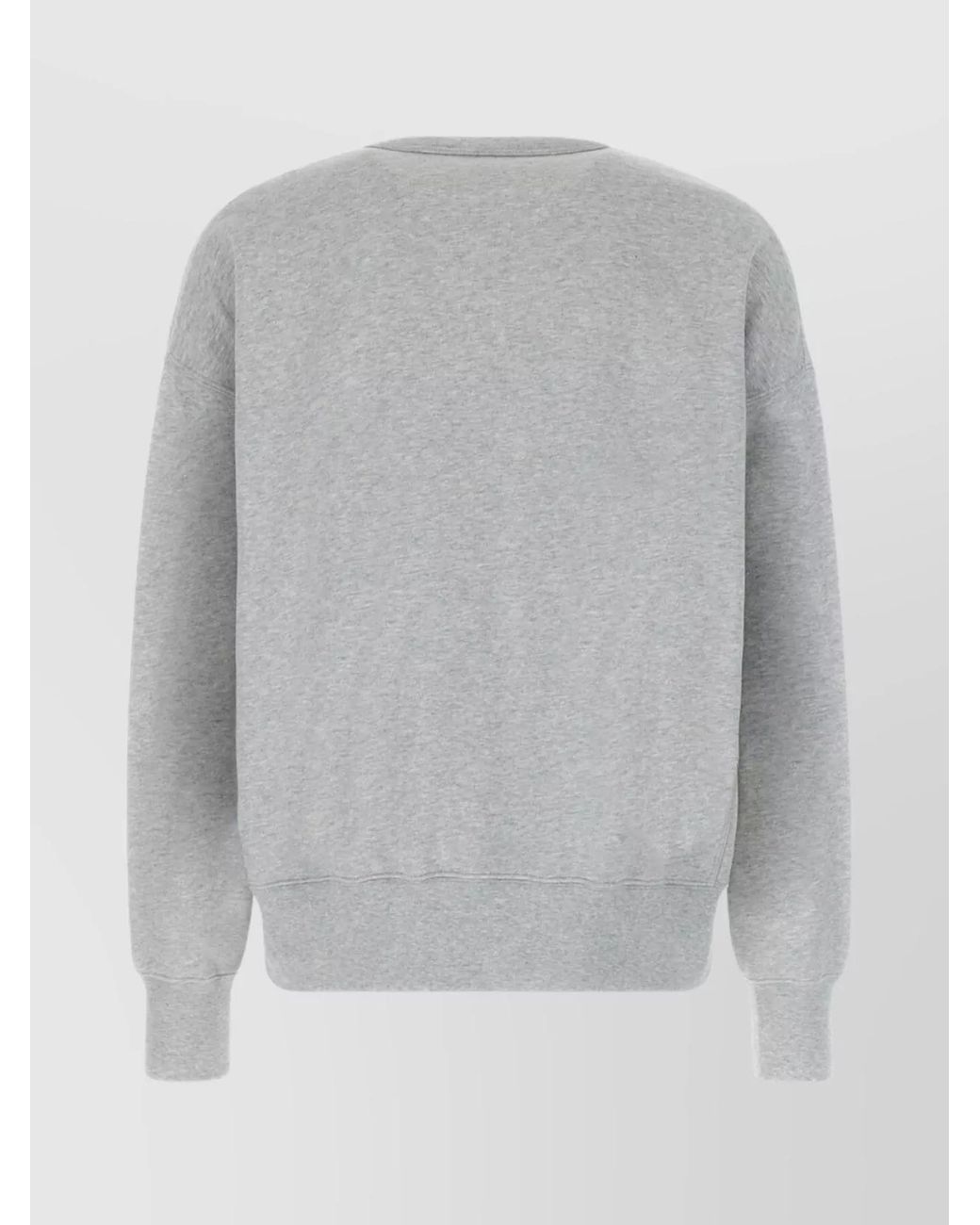 McQueen Gray Cotton Oversized Ribbed Sweatshirt for men