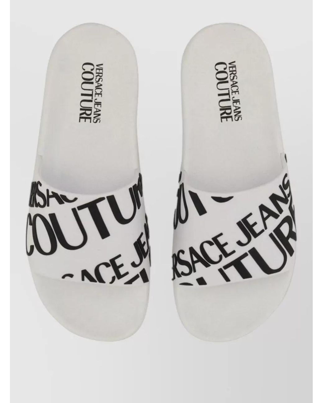 Versace Jeans Couture Metallic Logo Slide Sandals