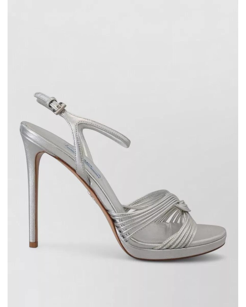 Prada White Leather Ankle-Strap Sandals