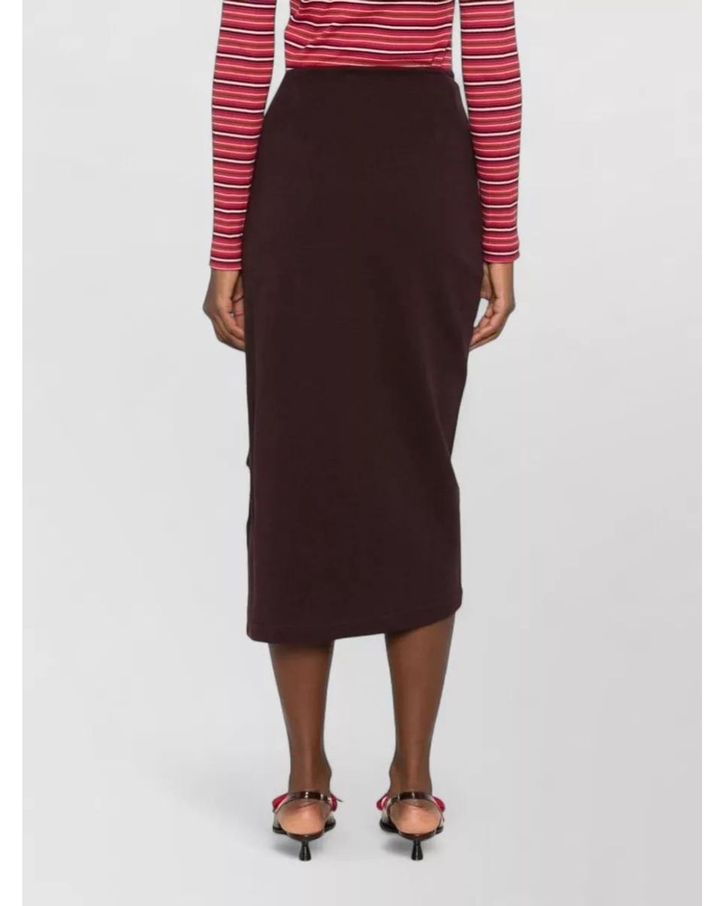 Dries Van Noten Purple High-Rise Midi Skirt