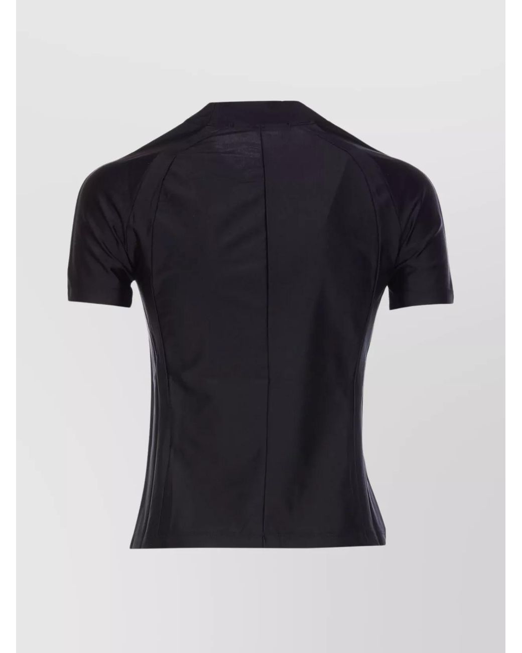 Alexander Wang Black Stretch Mock-Neck Logo Short-Sleeve T-Shirt