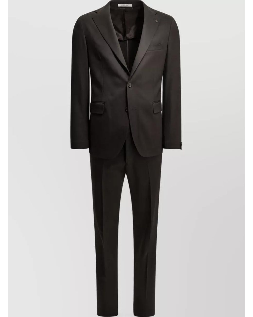 Tagliatore Black Virgin Wool Formal Single Breasted Coat for men