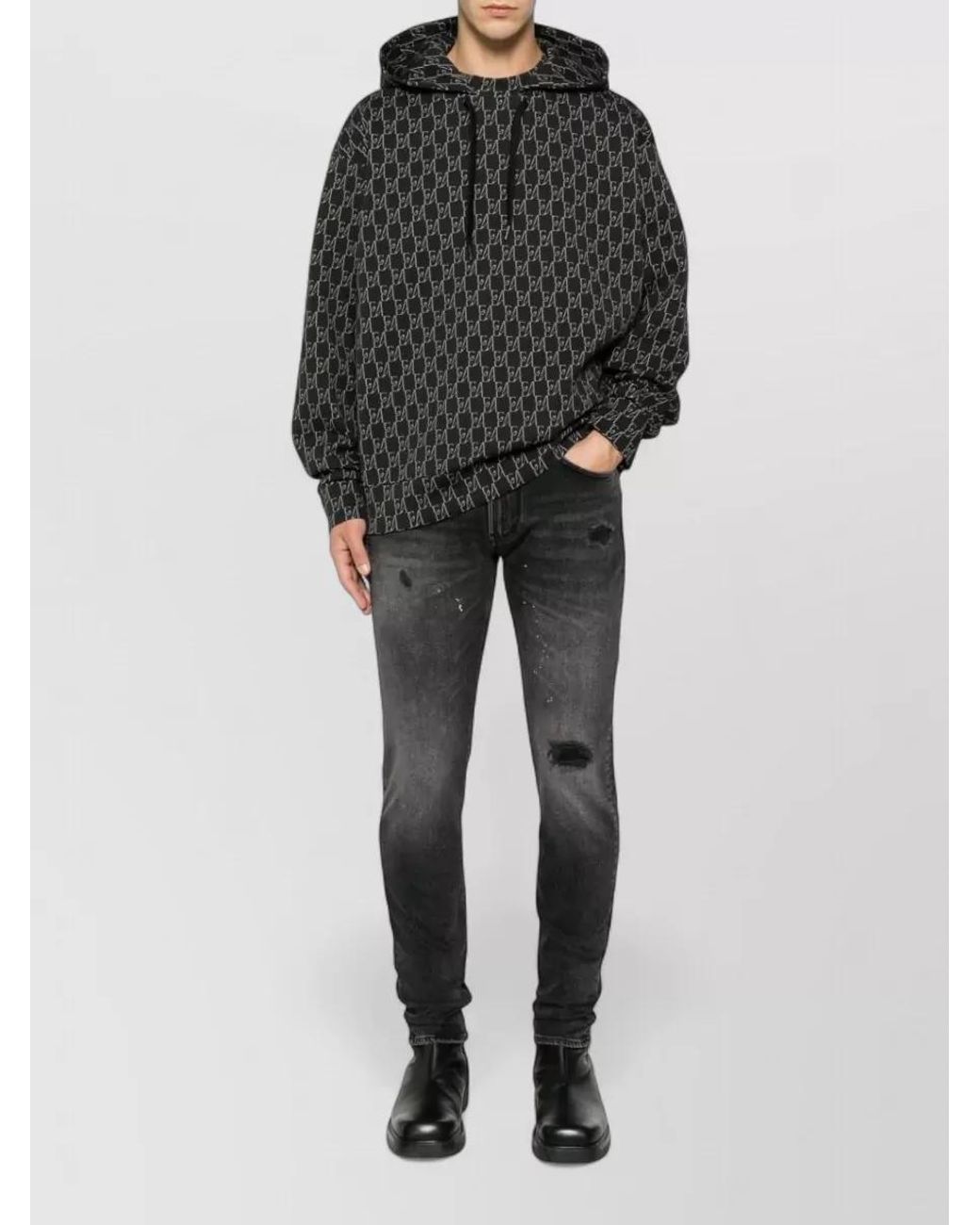 Emporio Armani Gray Slim-Fit Denim Jeans for men