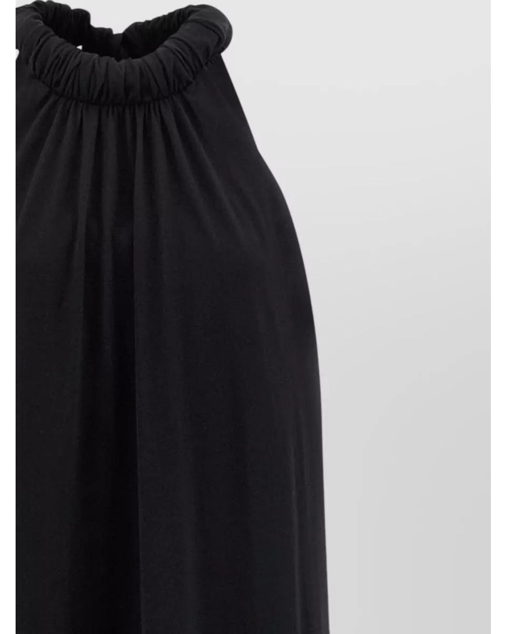 Nude Black Cotton Jersey Sleeveless Halterneck Maxi Dress
