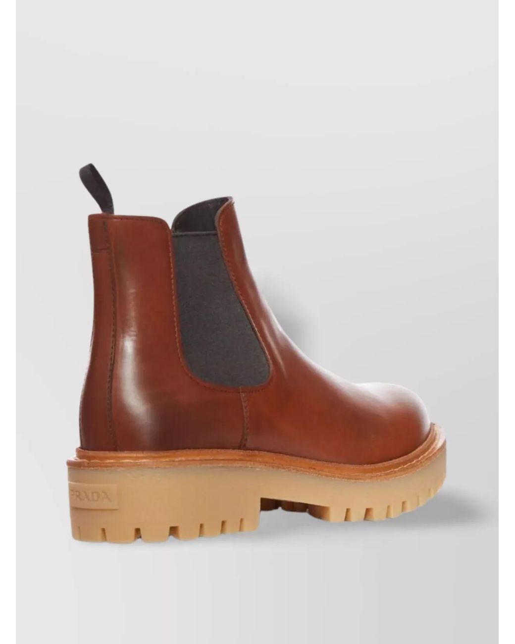 Prada Brown Leather Chelsea Boots for men