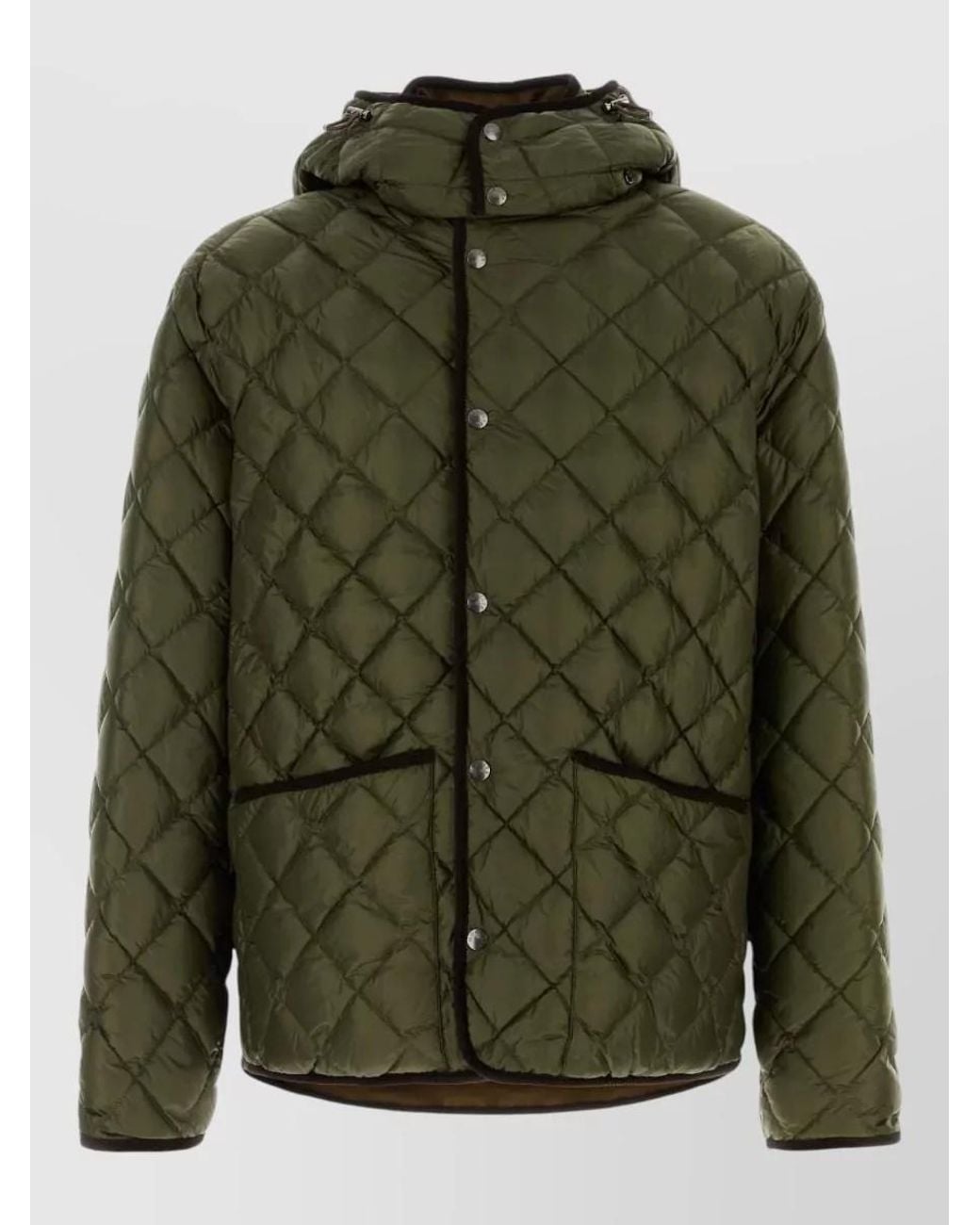 Moncler Green Down Reversible Quilted Padded Coat for men