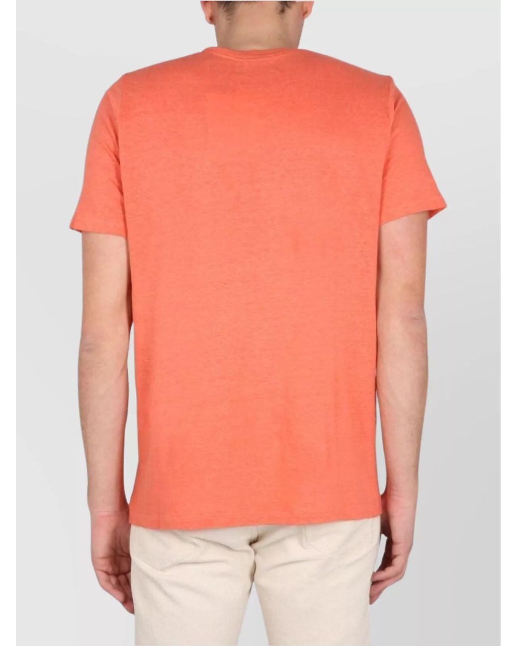 Isabel Marant Orange Linen Logo Print T-Shirt for men