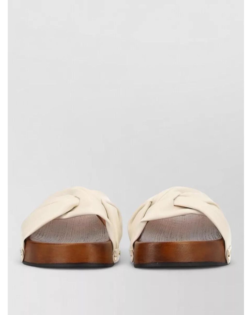 Ganni Brown Recycled Leather Slides